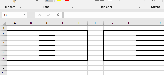 Adding borders to an Excel spreadsheet.